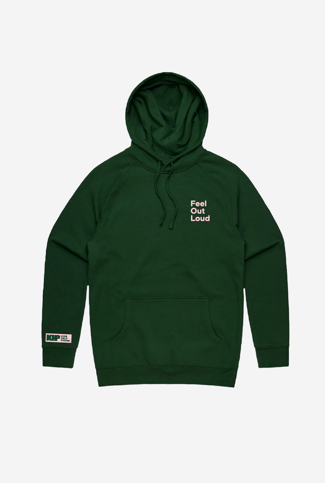 Kids Help Phone Feel Out Loud Hoodie - Forest Green