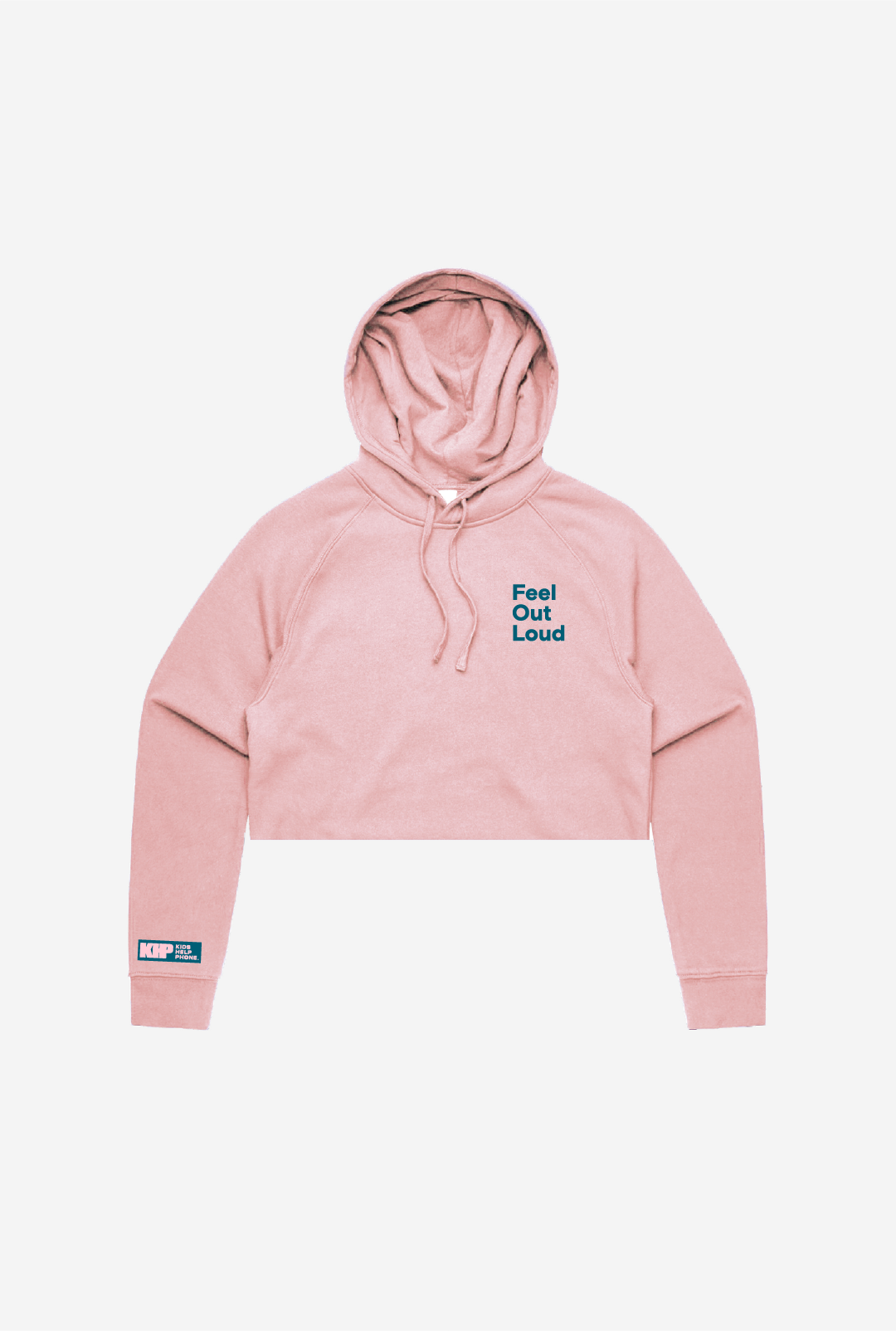 Kids Help Phone Feel Out Loud Cropped Hoodie - Pink