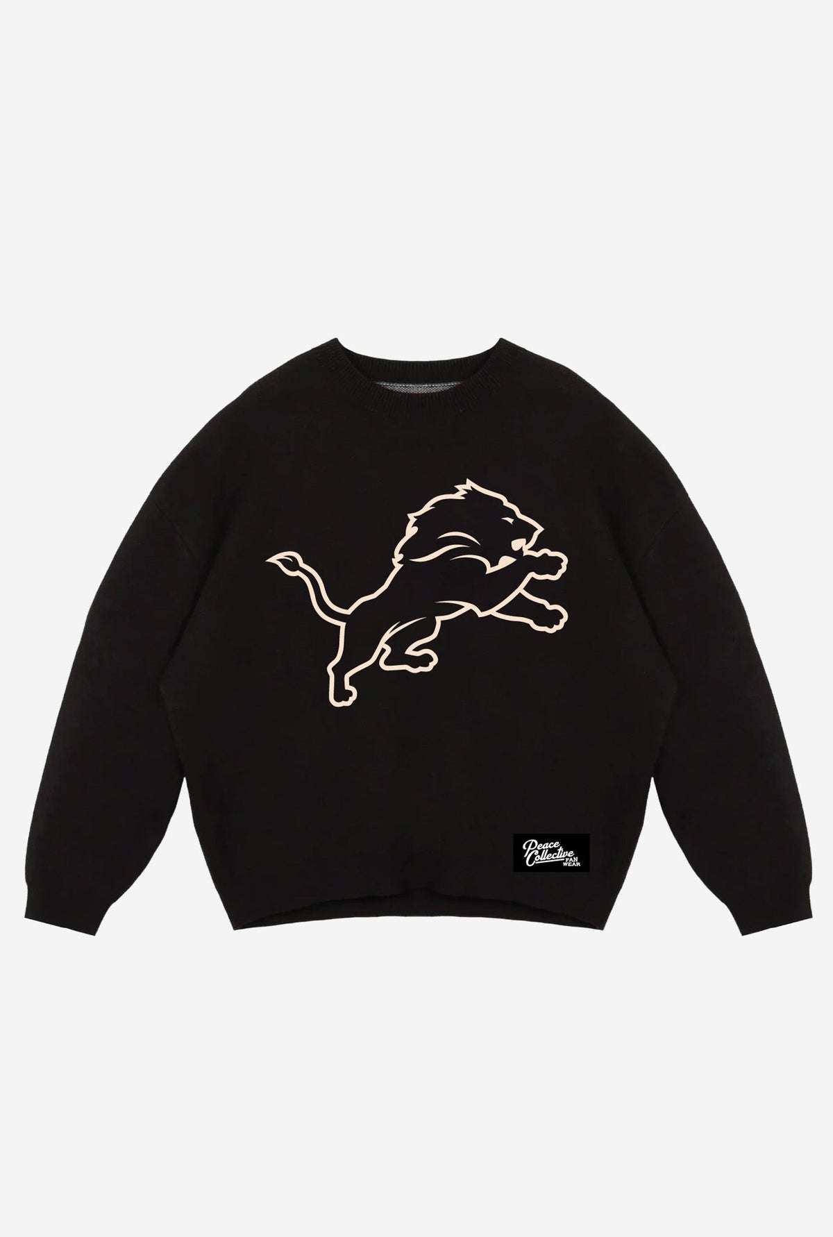 Detroit Lions Oversized Knit Sweater - Black