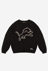 Detroit Lions Oversized Knit Sweater - Black