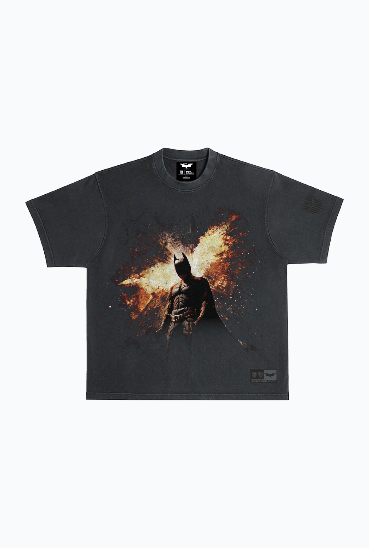 US Soccer | DC The Dark Knight Rises Garment Dyed Heavyweight T-Shirt - Black