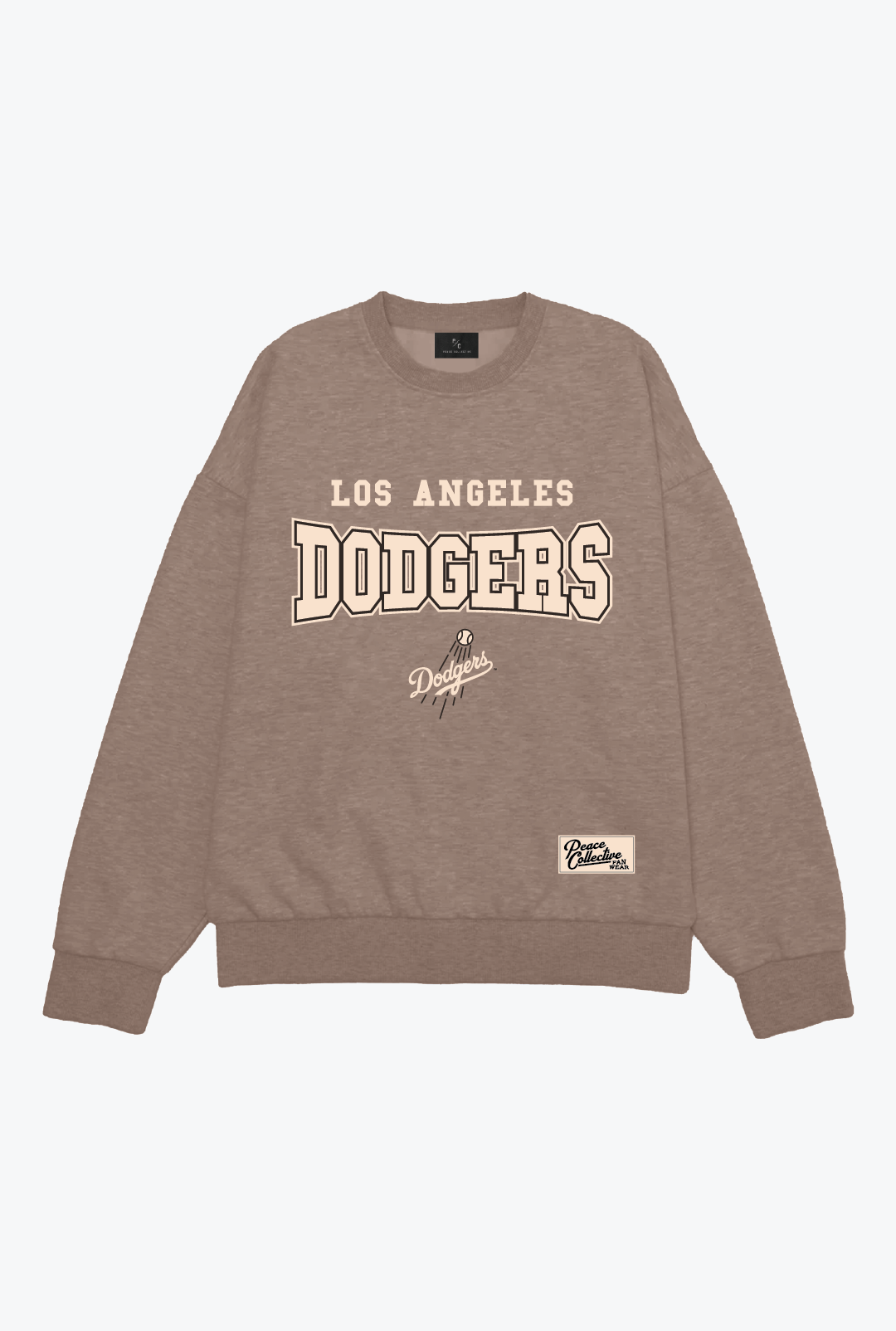 Los Angeles Dodgers Melange Heavyweight Crewneck - Cocoa