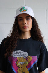 Vintage Garfield Ask Me If I Care Pigment Dye Heavyweight T-Shirt - Black