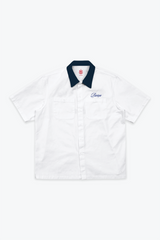 FC Barcelona Short Sleeve Button-Up - White