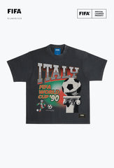 FIFA World Cup 1990â¢ Italy Photorealistic Heavyweight Garment Dyed T-Shirt - Black