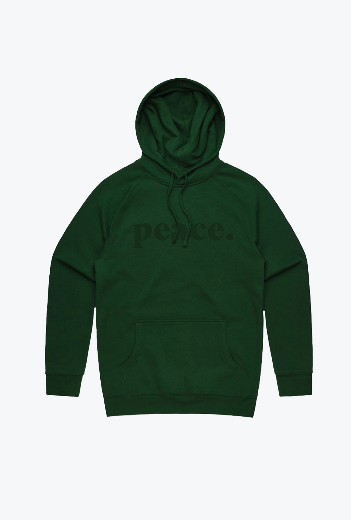 Peace Embroidered Hoodie - Forest Green