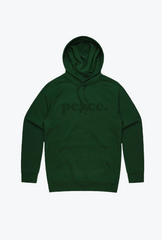 Peace Embroidered Hoodie - Forest Green