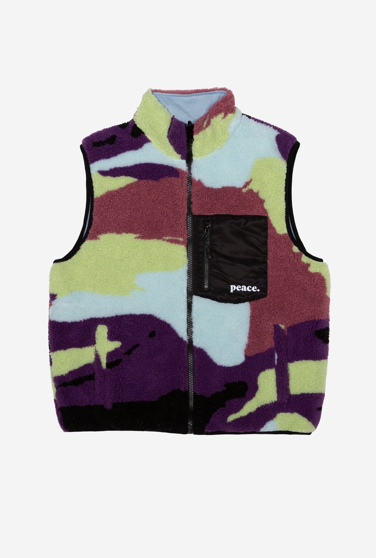 Peace Basics Reversible Quilted Vest - Aurora