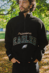 Philadelphia Eagles High Pile Quarter Zip - Black