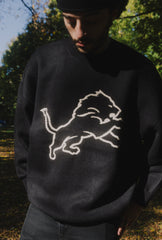 Detroit Lions Oversized Knit Sweater - Black