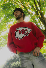 Kansas City Chiefs Retro Oversized Knit Sweater - Red