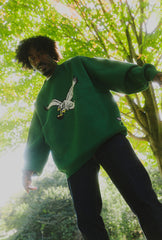 Philadelphia Eagles Retro Oversized Knit Sweater - Kelly Green