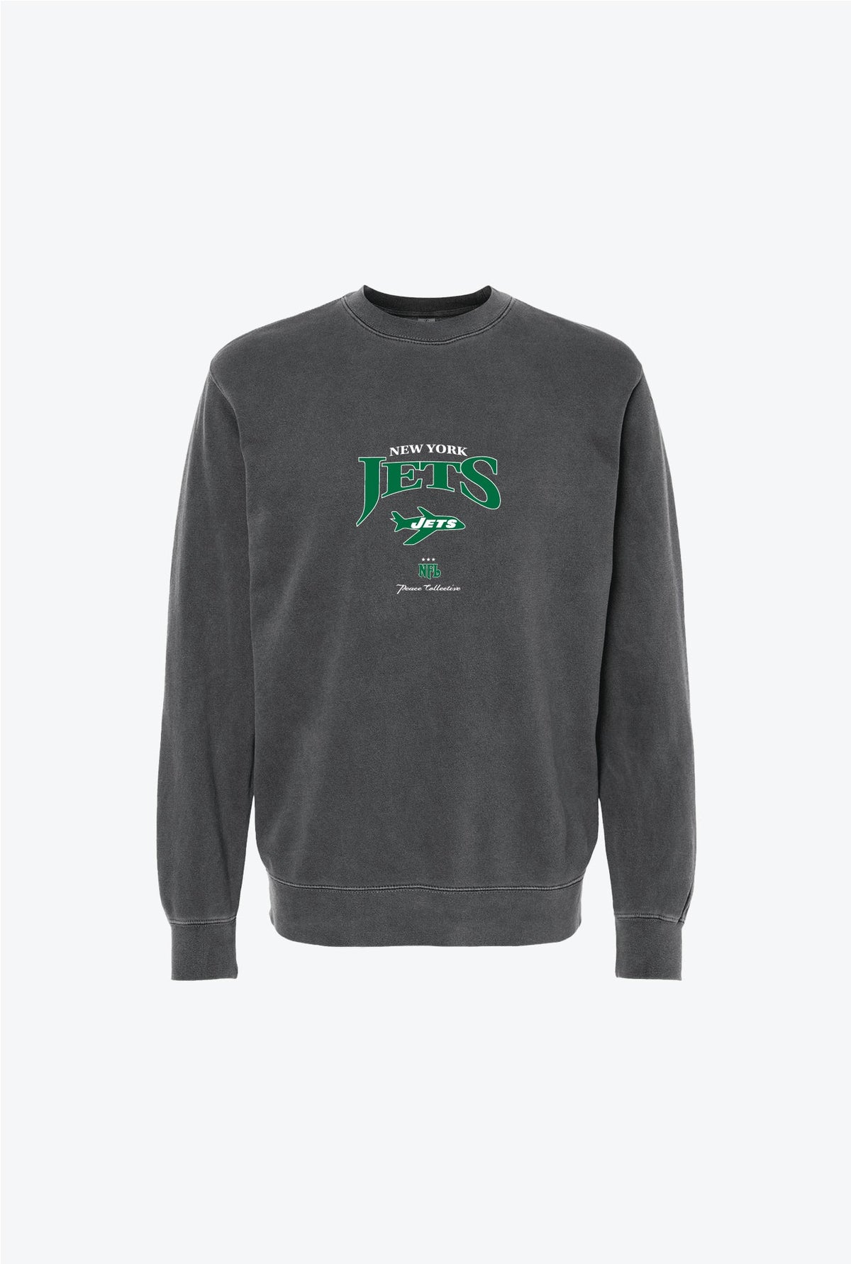 New York Jets Vintage Embroidered Crewneck - Black