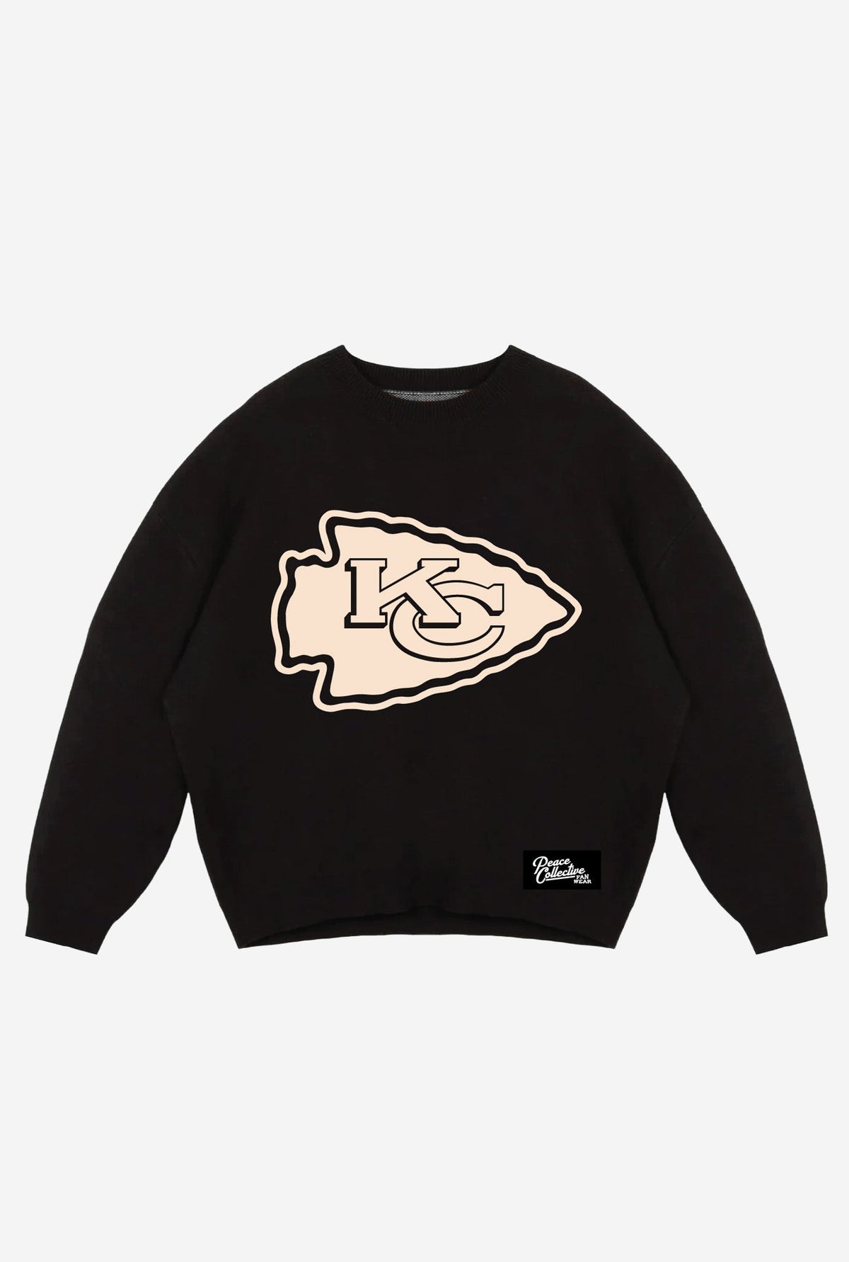 Kansas City Chiefs Oversized Knit Sweater - Black