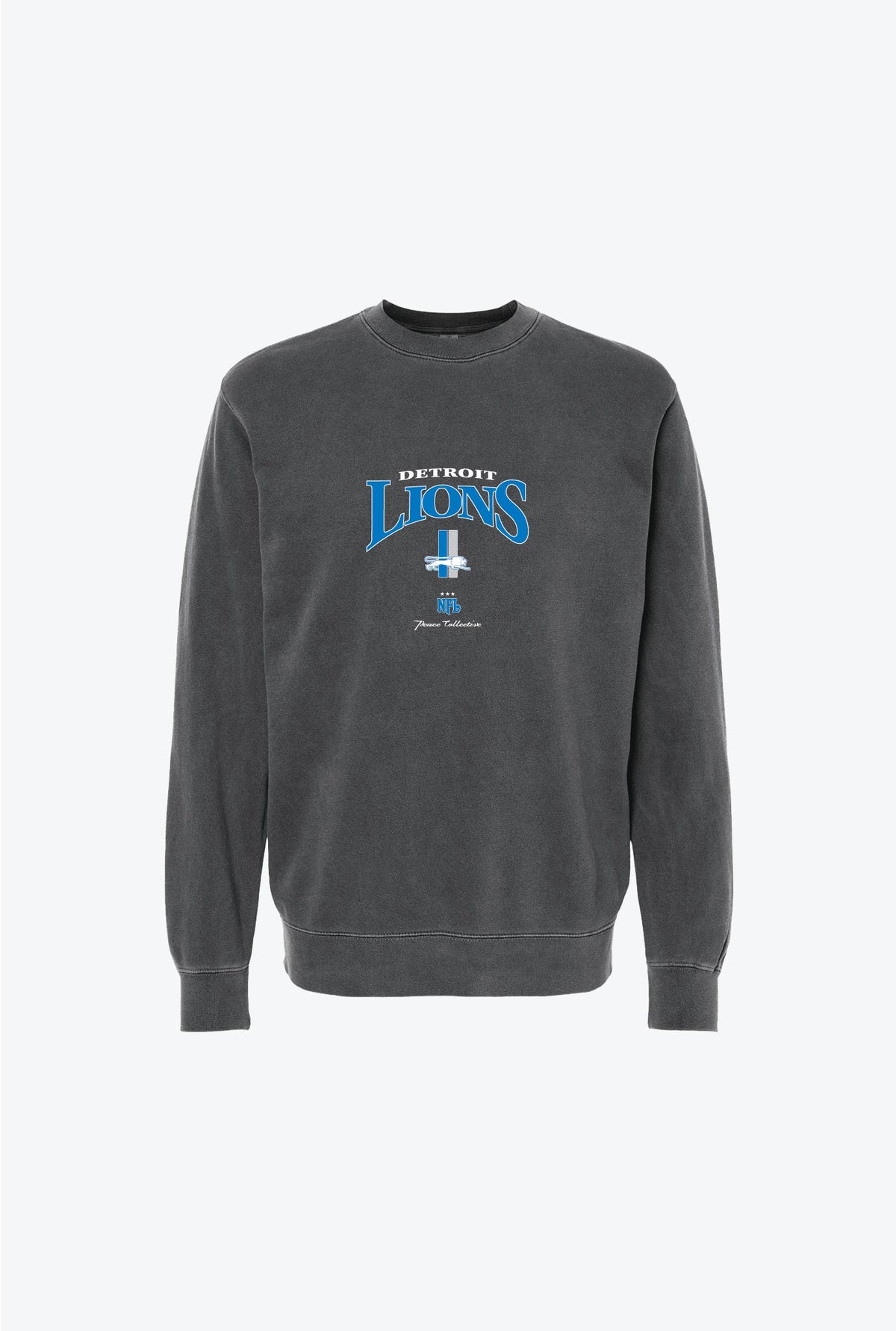 Detroit Lions Vintage Embroidered Crewneck - Black