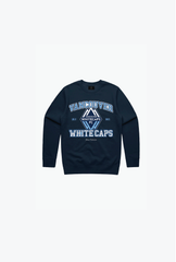 Vancouver Whitecaps FC Vintage Washed Kids Crewneck - Navy