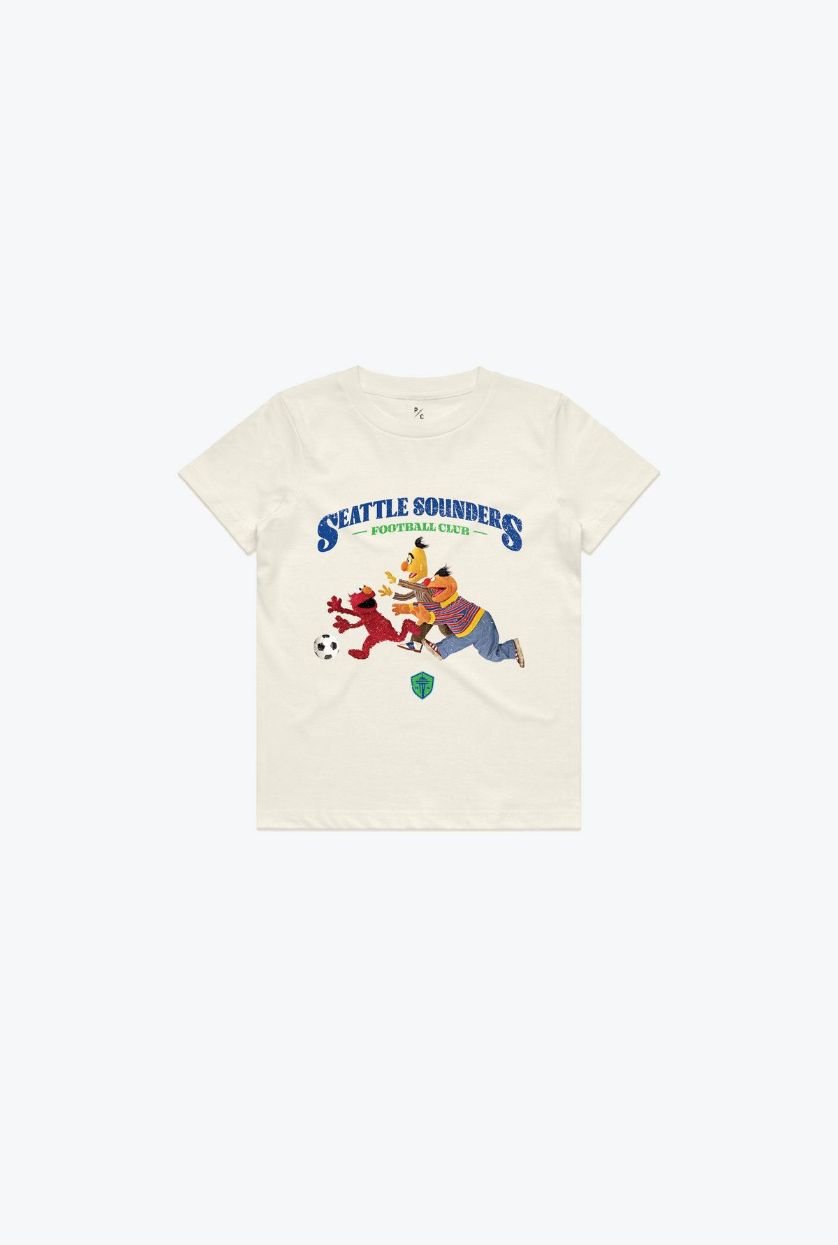 Seattle Sounders x Sesame Street Chase Kids T-Shirt - Ivory