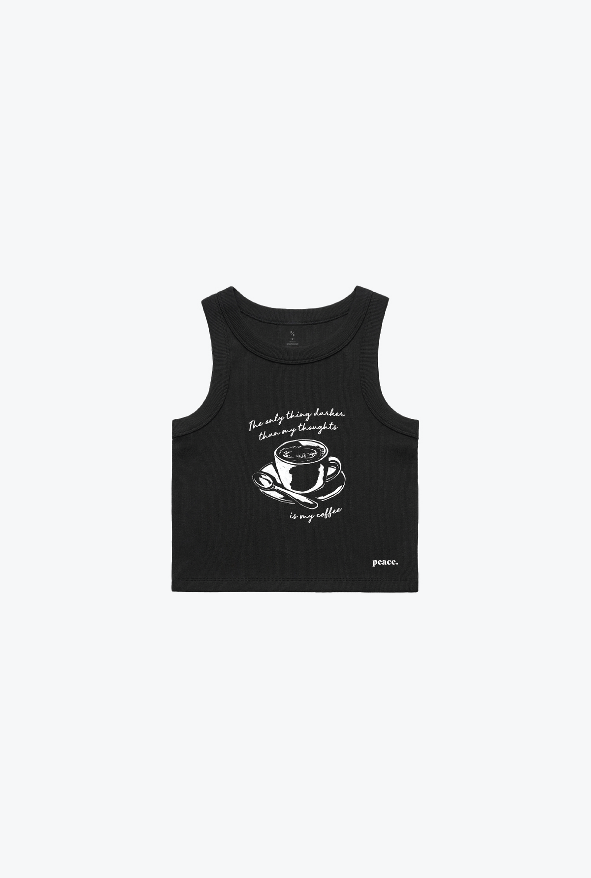 Dark Coffee Women's Cropped Tank - Black