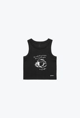 Dark Coffee Women's Cropped Tank - Black