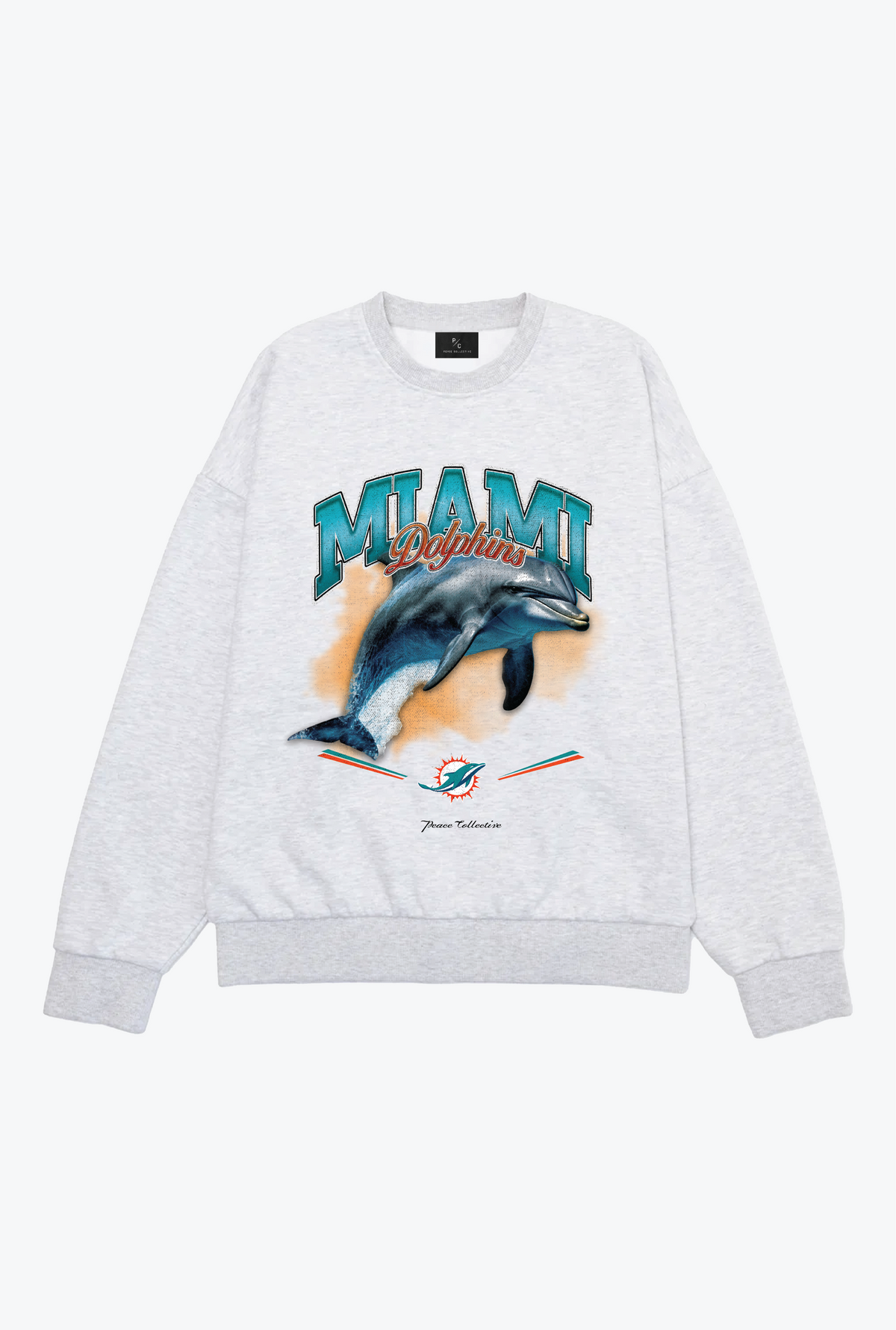Miami Dolphins Mascot SuperHeavyâ¢ï¸ Crewneck - Ash