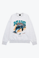 Miami Dolphins Mascot SuperHeavyâ¢ï¸ Crewneck - Ash