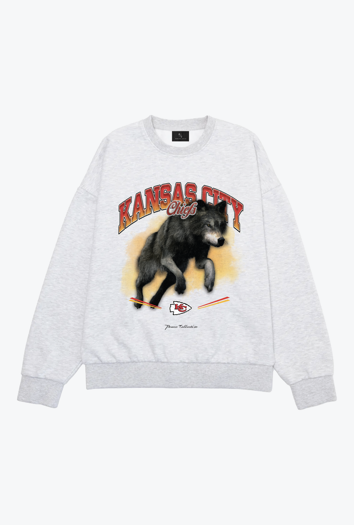 Kansas City Chiefs Mascot SuperHeavyâ¢ï¸ Crewneck - Ash