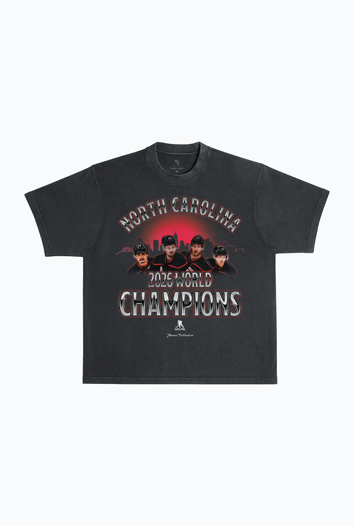 Carolina Hurricanes 2026 Champions Heavyweight Garment Dyed T-Shirt - Black