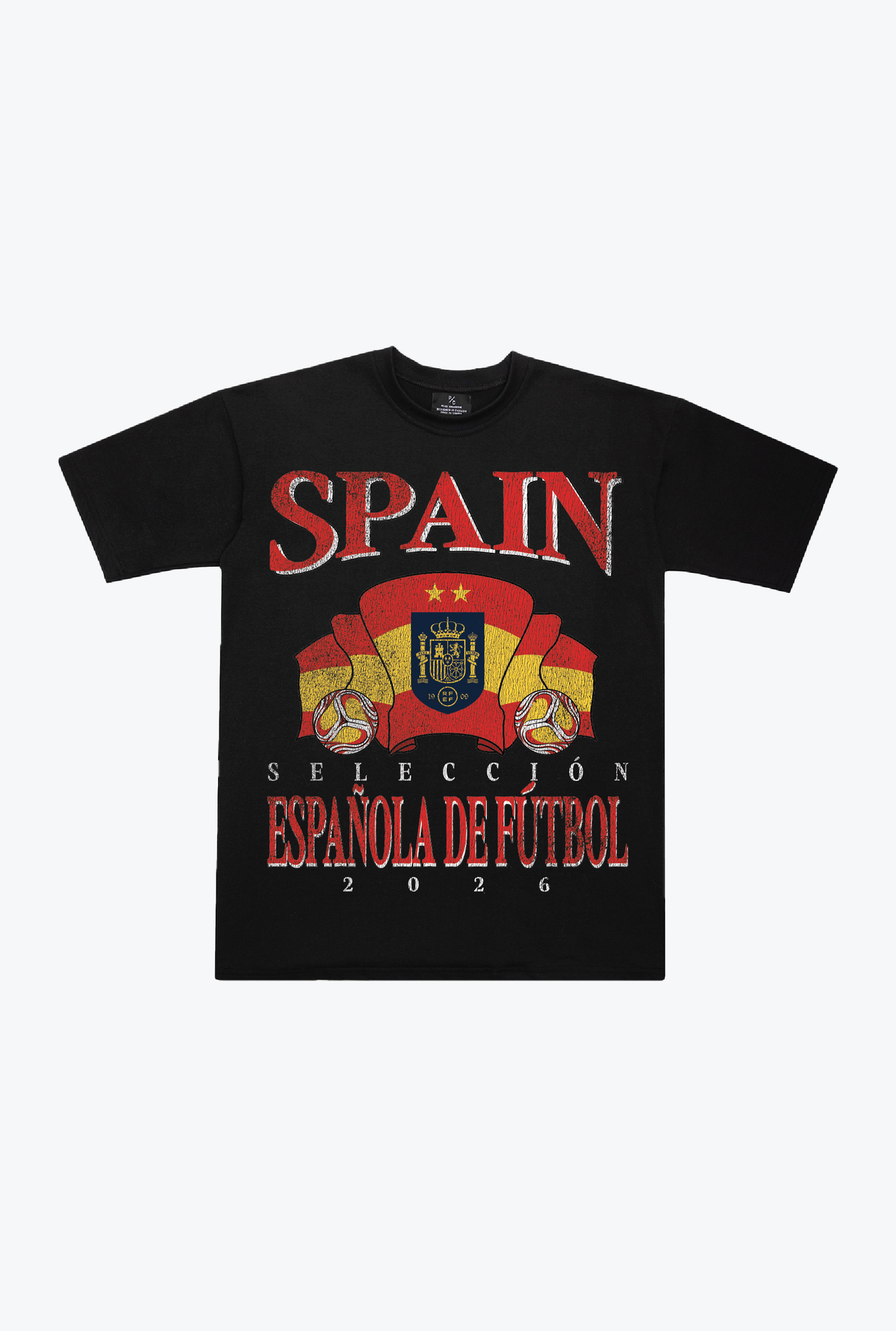 Spain 2026 World Cup Champions Heavyweight T-Shirt - Black