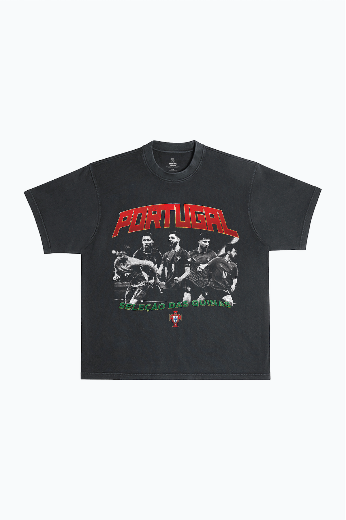 Portugal Team Heavyweight Garment Dyed T-Shirt - Black