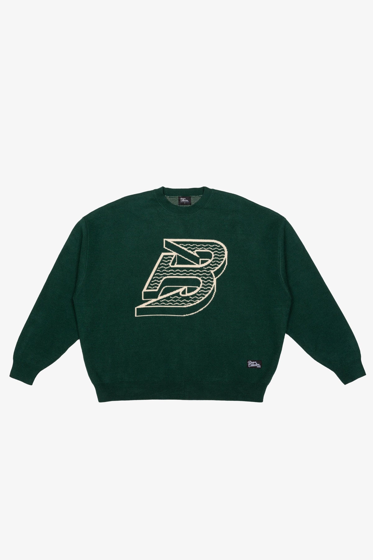 Boston Fleet Logo Oversized Knit Sweater - Green