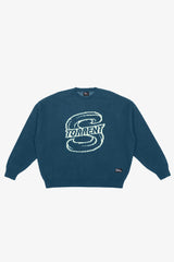 Seattle Torrent Logo Oversized Knit Sweater - Emerald