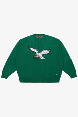 Philadelphia Eagles Retro Oversized Knit Sweater - Kelly Green