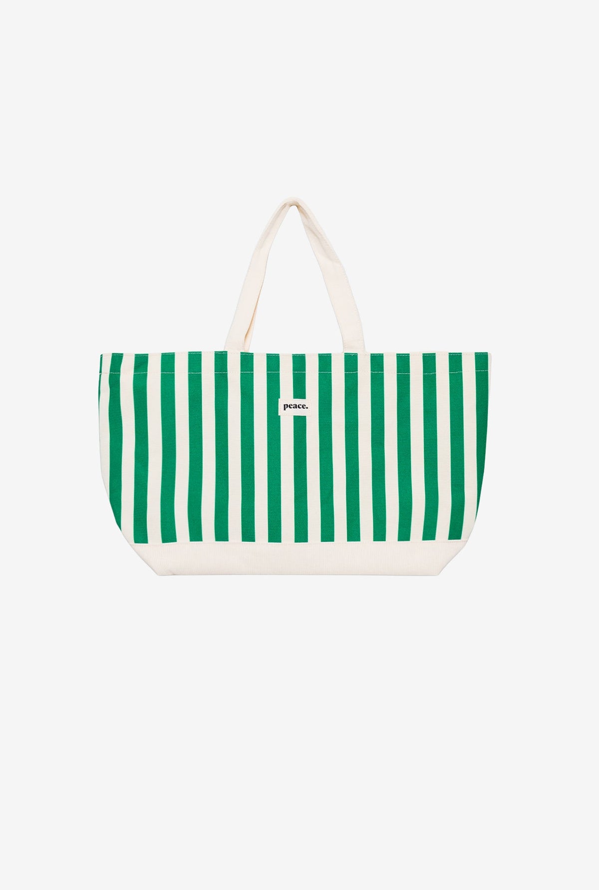 Peace Basics Striped Tote Bag - Green
