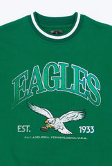 Philadelphia Eagles Vintage Striped Heavyweight Crewneck - Kelly Green