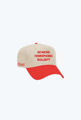 No More Homophobic BS A-Frame Cap - Ivory / Red