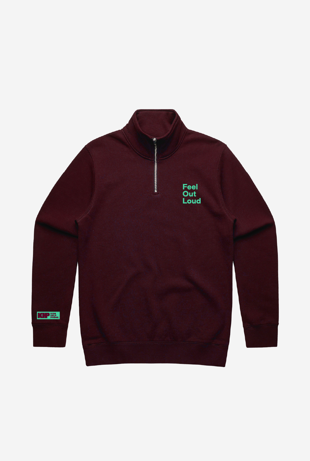 Kids Help Phone Feel Out Loud Quarter Zip - Maroon