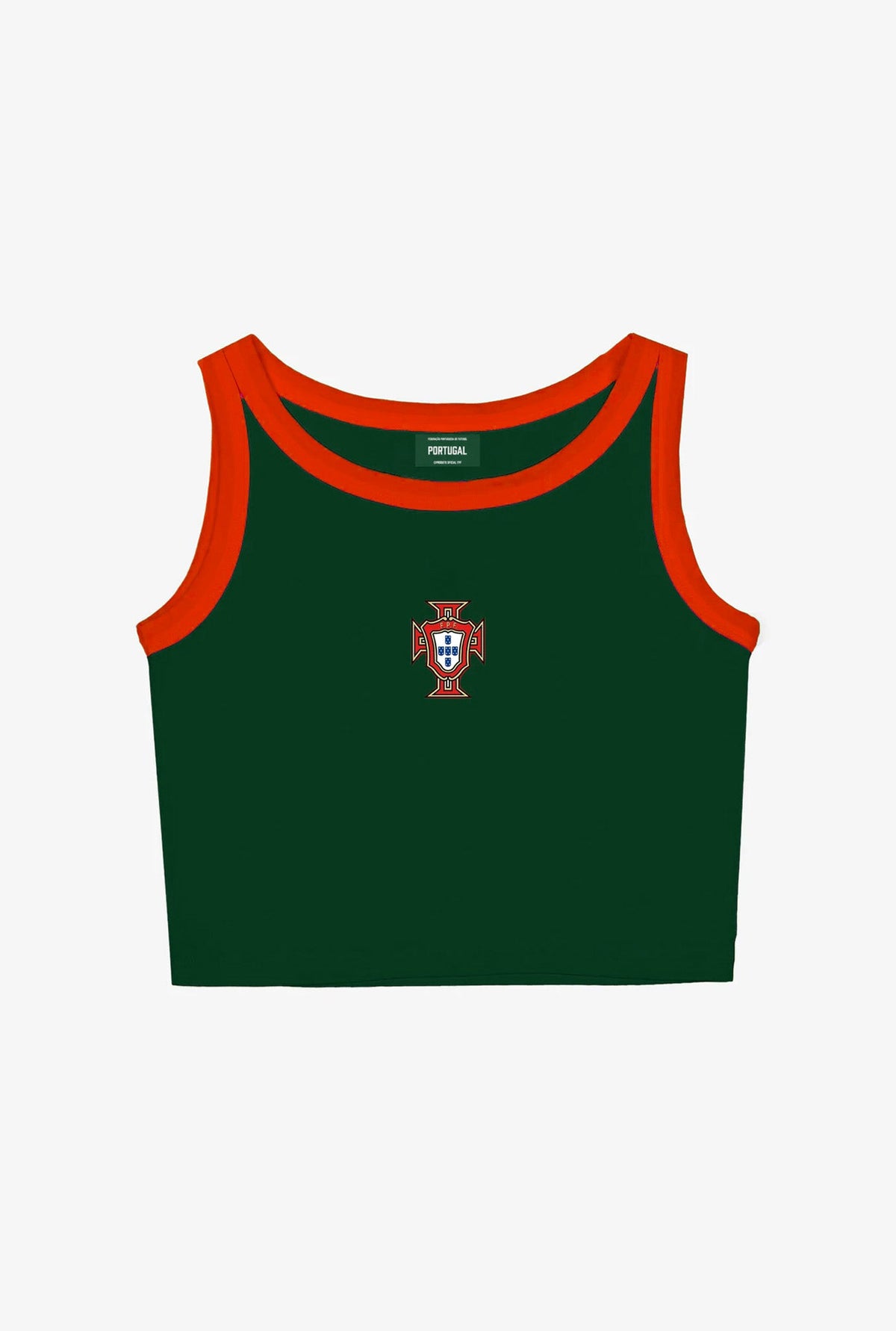 Portugal Women's Cropped Tank - Forest Green / Red