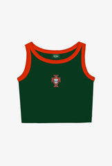Portugal Women's Cropped Tank - Forest Green / Red