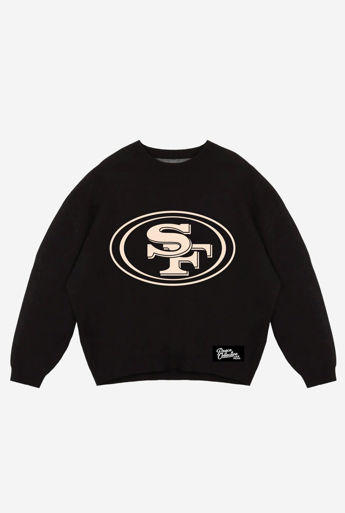 San Francisco 49ers Oversized Knit Sweater - Black
