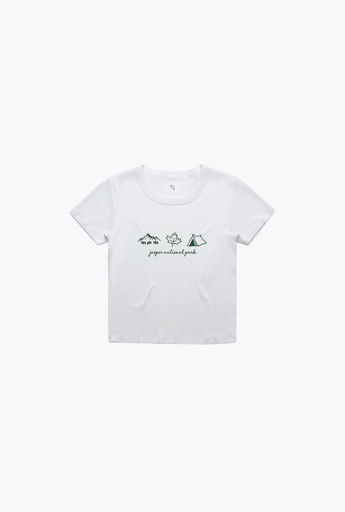 Jasper National Park Baby Tee - White