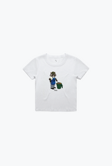 Trash Teddy Summer Vacation: BBQ Teddy Baby Tee - White