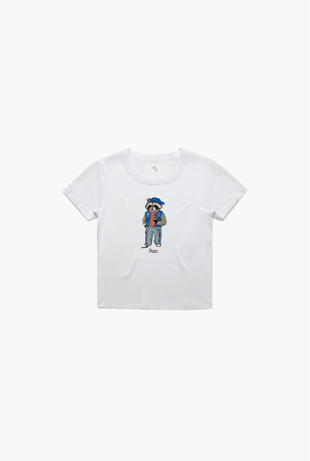 Trash Teddy Summer Vacation: Fashion Teddy Baby Tee - White