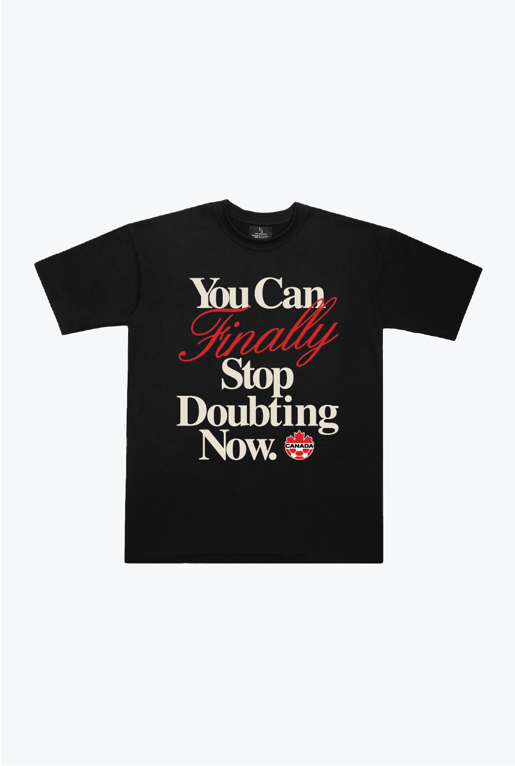 Canada Soccer Stop Doubting Heavyweight T-Shirt - Black