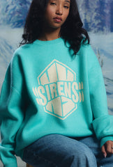 New York Sirens Logo Oversized Knit Sweater - Teal