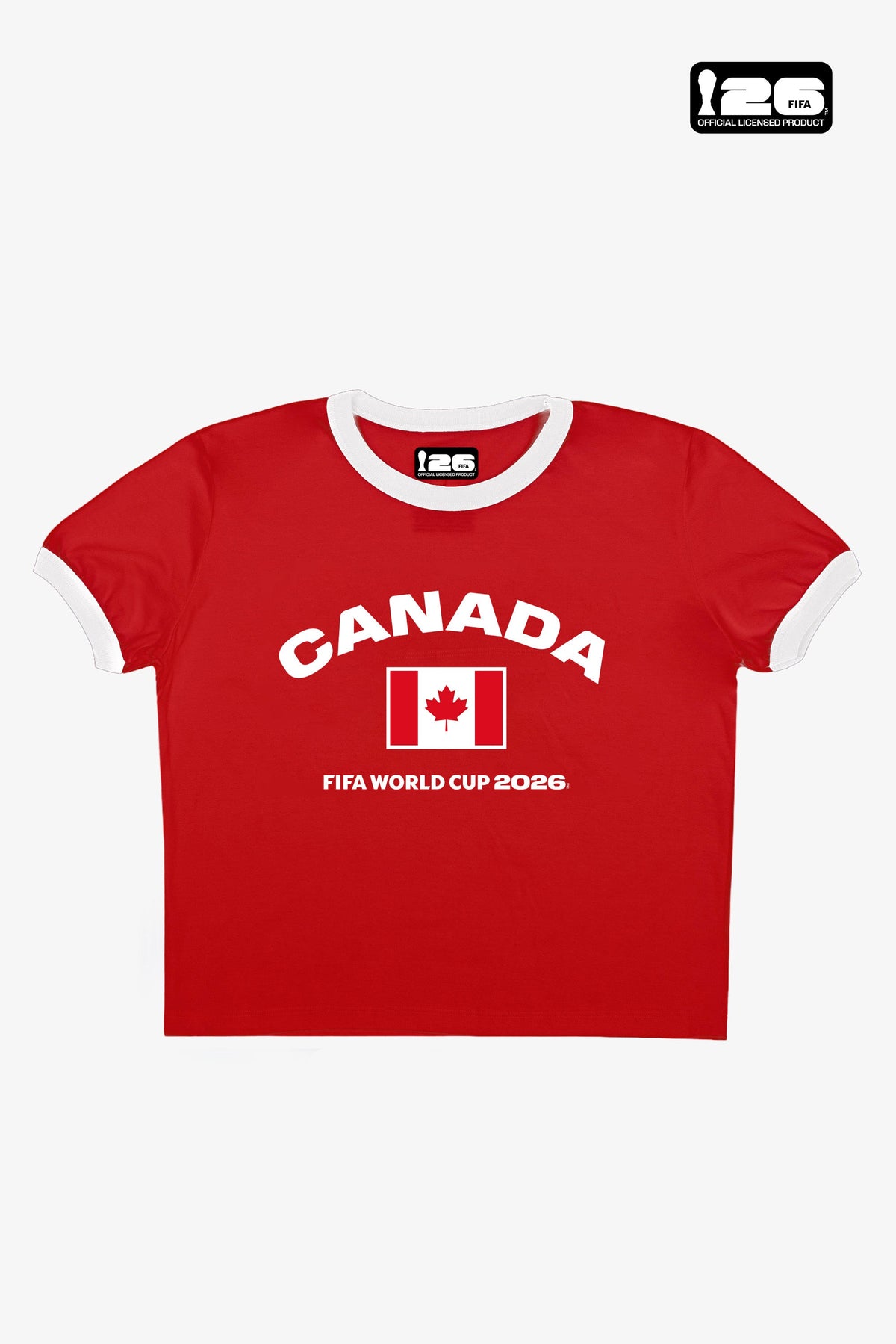 FIFA World Cup 2026â¢ Canada Cropped Ringer T-Shirt - Red