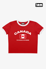 FIFA World Cup 2026â¢ Canada Cropped Ringer T-Shirt - Red