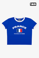 FIFA World Cup 2026â¢ France Cropped Ringer T-Shirt - Royal