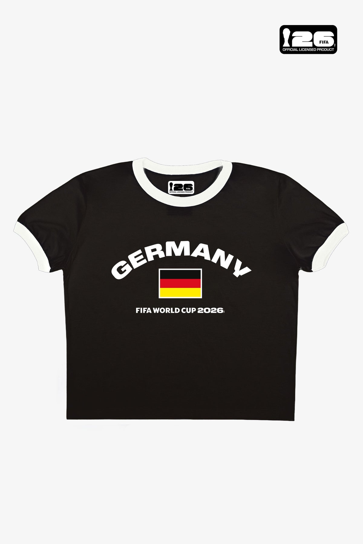 FIFA World Cup 2026â¢ Germany Cropped Ringer T-Shirt - Black