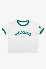 Mexico Cropped Ringer T-Shirt - White
