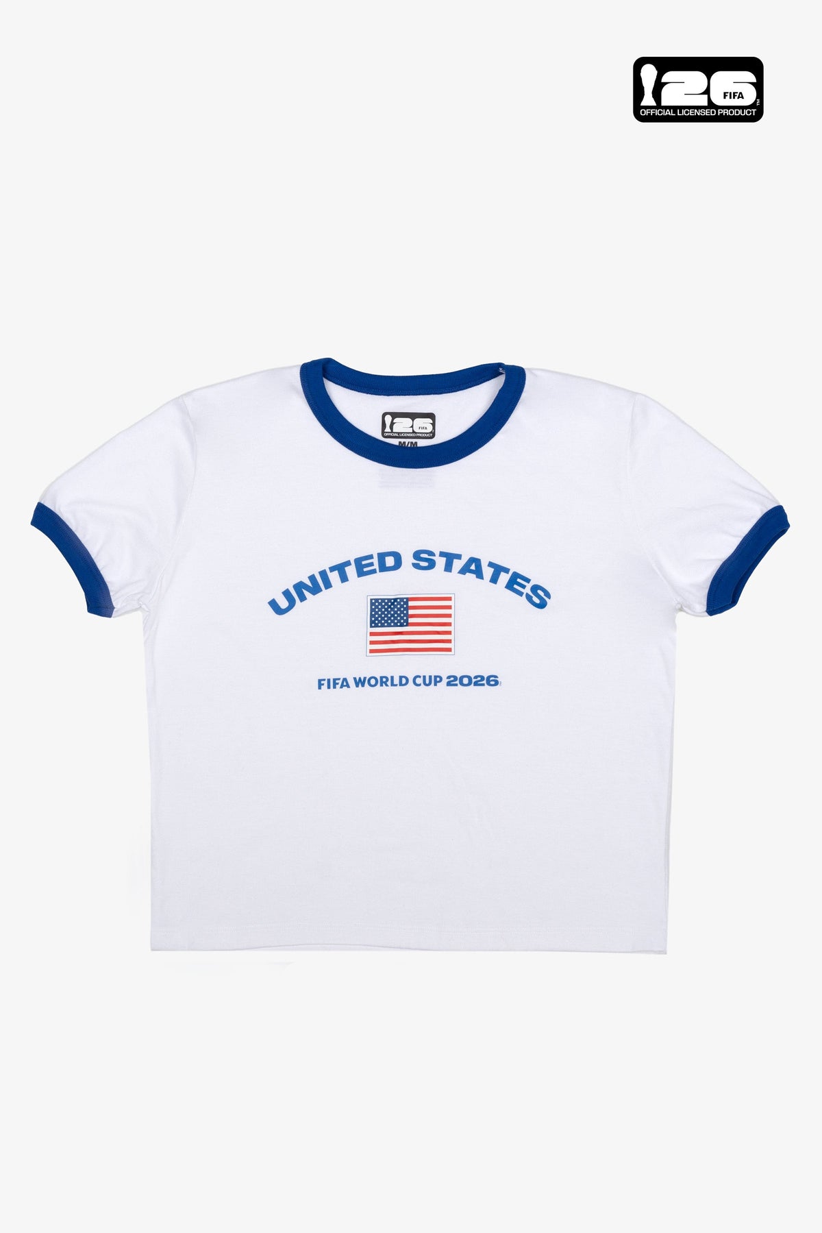 FIFA World Cup 2026â¢ USA Cropped Ringer T-Shirt - White
